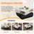 Square 360°rotating Coffee Table With 2-tier And 4 Drawers,black White Coffee Table With Large Storage For Living Room