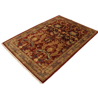 Tapis unique brun clair / rouge 4 pi 10 po x 6 pi 11 po Abagail