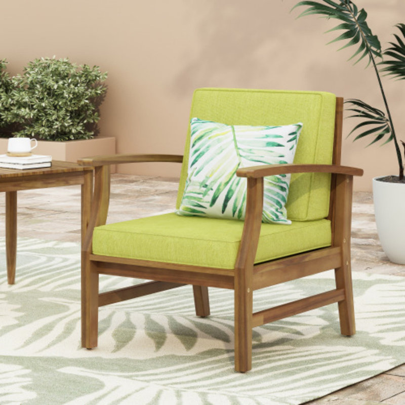 Chaise de patio pour club, Naturel, Vert
