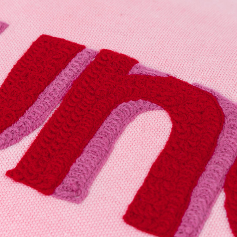 Sunday Pink Rectangular Throw Cushion With Filling