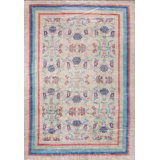 Light Ivory Color Antique Irish Floral Arts & Crafts Design Donegal Rug