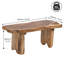 Banc de hall d'entrée en bois de teck massif rustique 35 po Stumpy Rustic-1928152104
