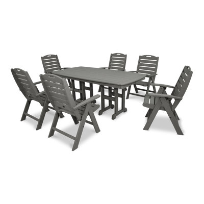 Yacht Club Highback 7-Piece Dining Set -  Trex Outdoor, TXS103-1-SS