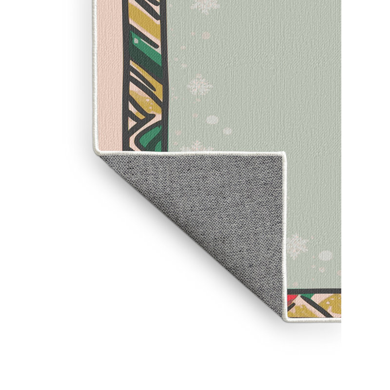 Tapis de vacances d'hiver de Noël lavable The Holiday Aisle®, Rectangulaire 2 pi x 3 pi