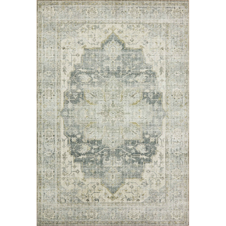 Tapis oriental gris anthracite / vert Appy