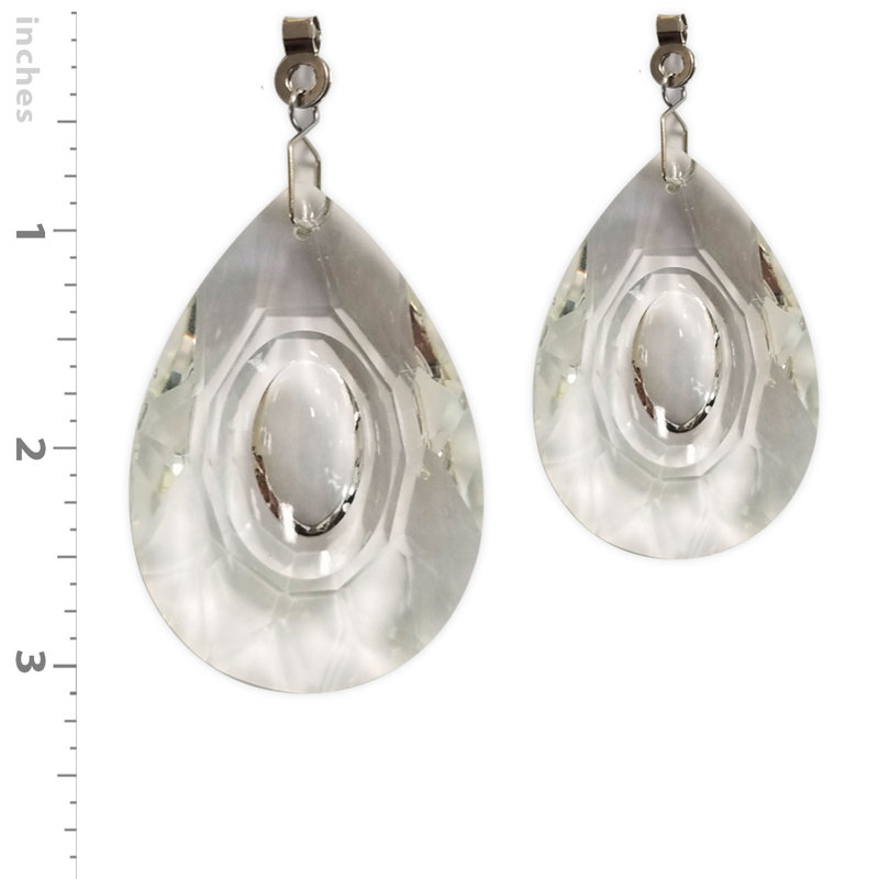 Centre Burst Crystal Faceted Ceiling Fan Pull Chains, Polished Brass