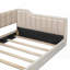 Lit de jour simple rembourré de taille XL avec rangement latéral - Aucun sommier requis, beige-1596360962-1596360960