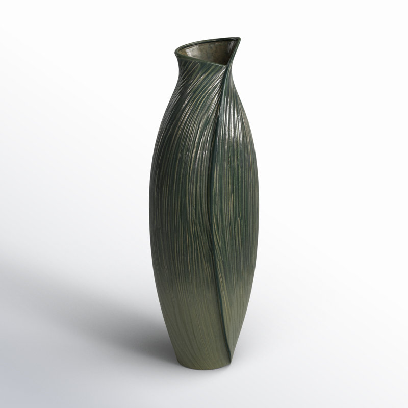 Rosamund Textured Stoneware Table Vase, 31" H x 10" W x 10" D