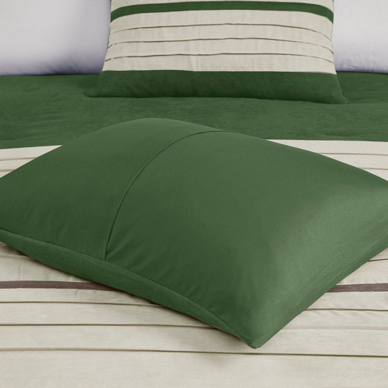 7 PC Pieced Comforter Set Green