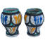 Ensemble de vases de table en céramique 2 pièces orange / bleu