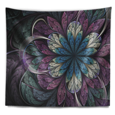Tapisserie florale florale mauve arrondie