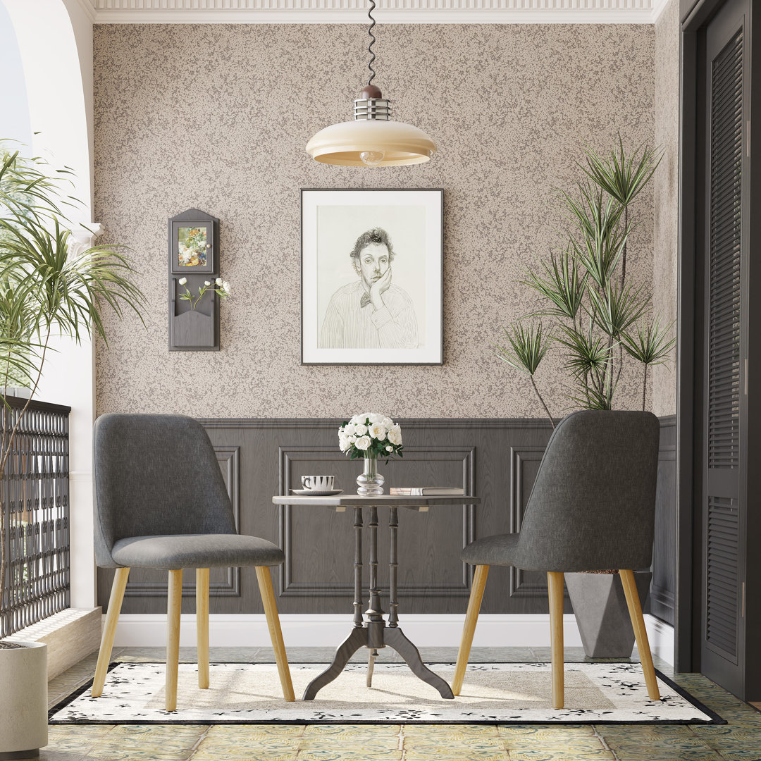 48cm H Linen Upholstered Upholstered Back Side Chair