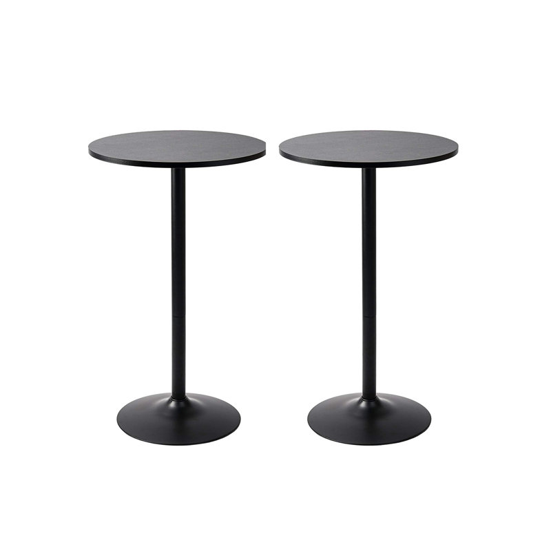  Table de pub ronde à hauteur de barre, noir, paq. 2