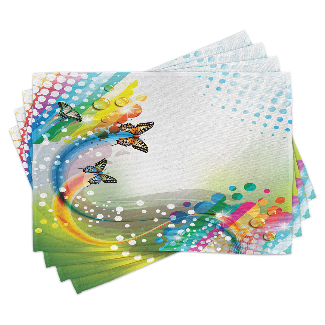 Platzdeckchen 4er-Set, Flying Color Schmetterling, Multicolor