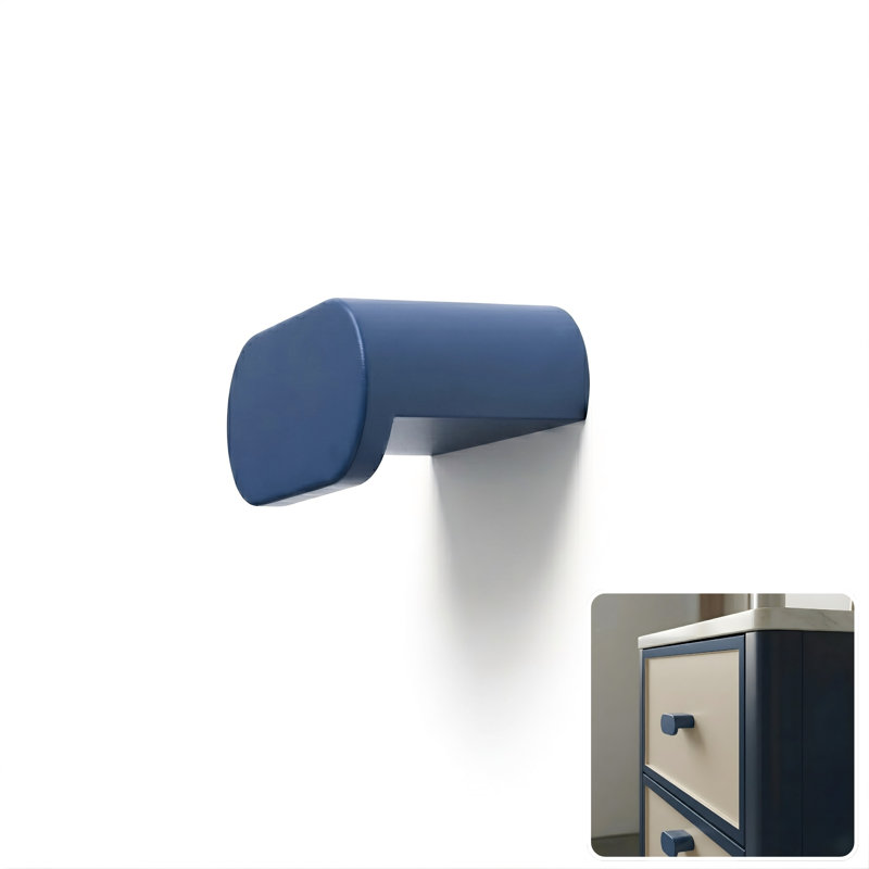 Poignée de meuble ovale moderne Mid-Century ROUS - poignée de tiroir en aluminium, polo (bleu marine) , Polo (bleu marine)