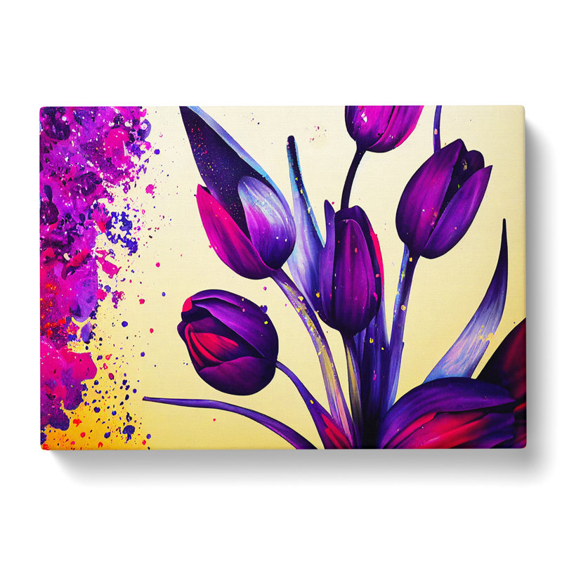 Tulip Flower Splash Vol.5 - Wrapped Canvas Print, 35cm H x 50cm W x 3cm D