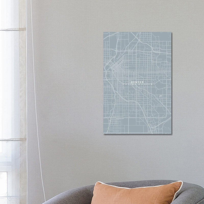 Denver City Map - Wrapped Canvas Print, 66.04 cm H x 45.72 cm W