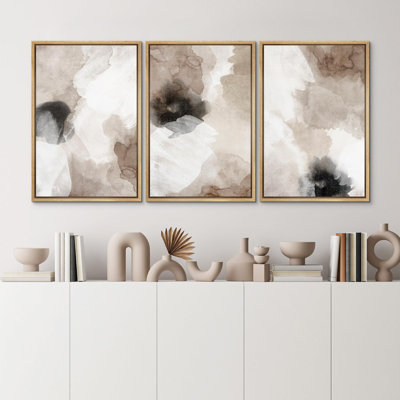 " Grunge Paint Stroke Abstract Shapes " 3 - Pieces on