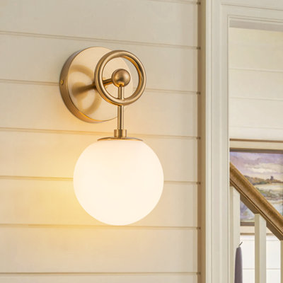 1 - Light Retro Vanity Opal Glass Globe Wall Sconce
