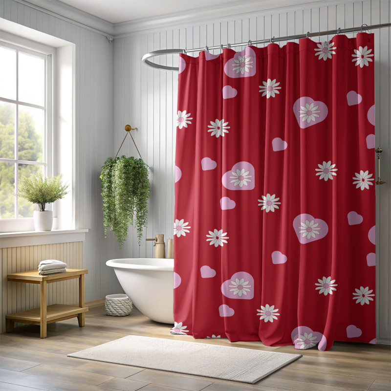 Rideau de douche Vintage Valentine - Premium 179, H 74 po x l 71 po