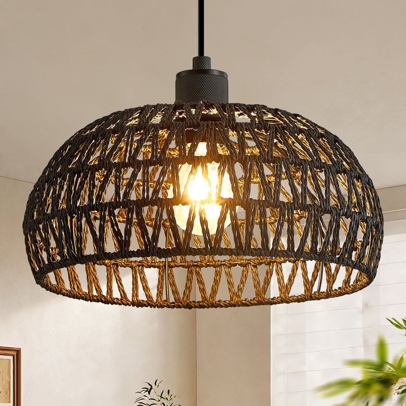 14cm H Dome Pendant Shade ( Uno ), Black