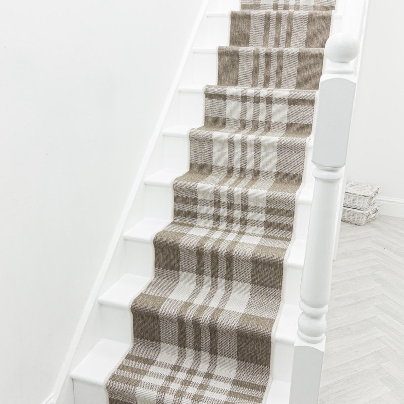 Stair Runner Chequered Flatweave Area Rug, Runner 60 x 600 cm