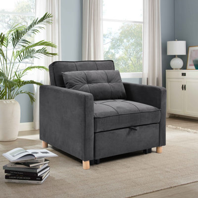 Mobarkar Velvet Convertible Chair