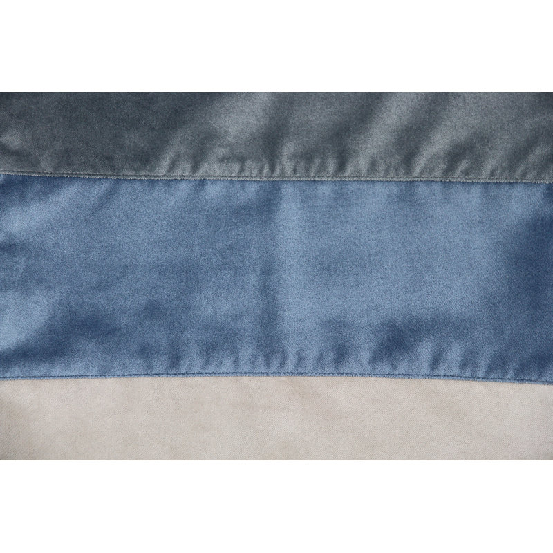 Epicurus Patchwork Square Throw Cushion, 49 x 49cm, Petrol Blue/Beige
