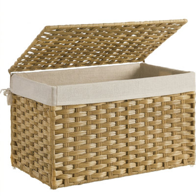 27.7 Gal. Storage Bin, Foldable Storage Basket with Lid and Handle