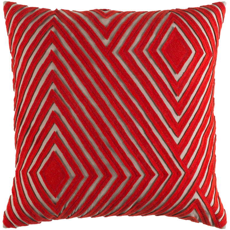 Denmark Cotton Throw Pillow Cover, Blue/Brown, 18" H x 18" W x 1" D