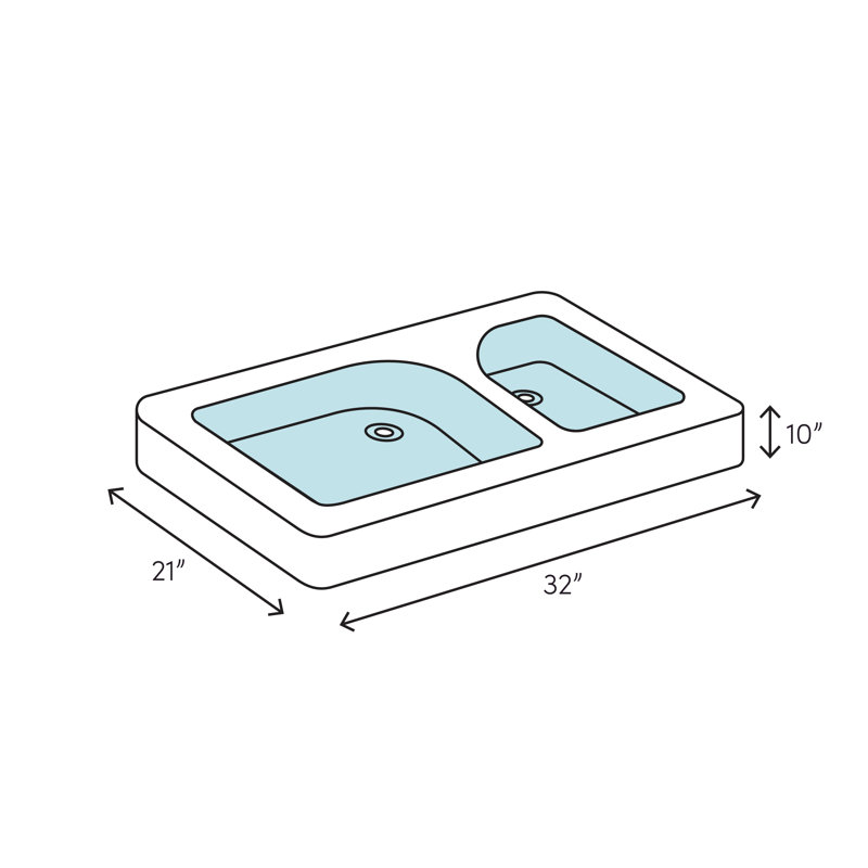 Évier de cuisine à double cuve en granite 32 "x 21", Espresso