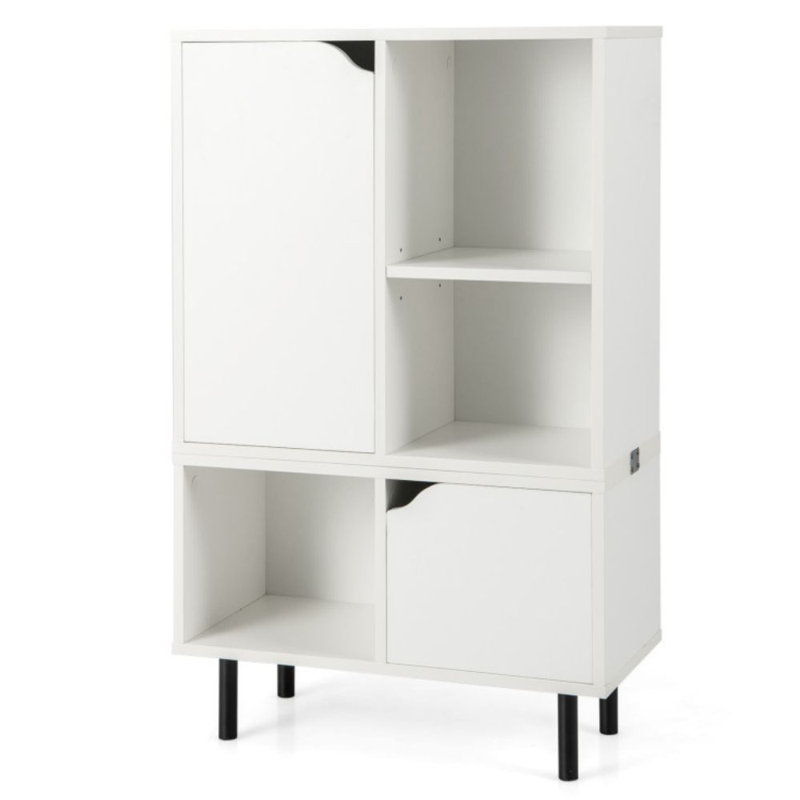Bibliothèque empilable avec tablette réglable et cubes