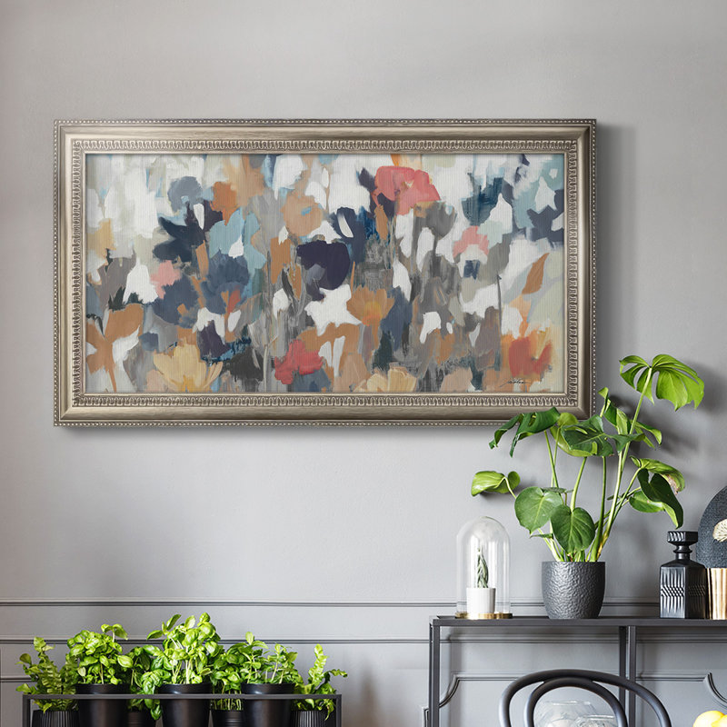 «Corner Flower Stand», peinture sur toile à cadre unique, H 29 po x l 53 po x P 1 po