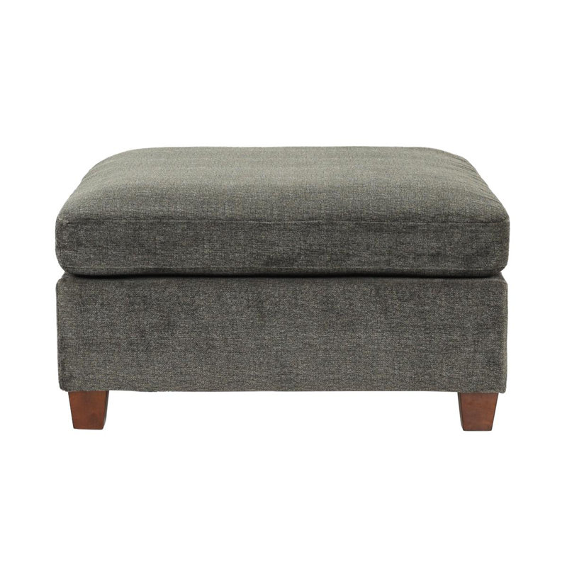 Grey Chenille Fabric Cocktail Ottoman Cushion Seat For Living Room | Gift Idea, Gray
