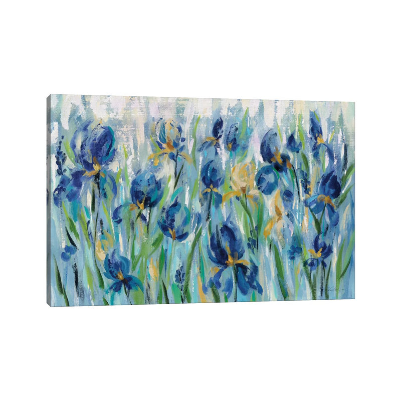 Iris Flower Bed 1 Piece Wrapped Canvas Painting, 152.5 cm H x 101.5 cm W
