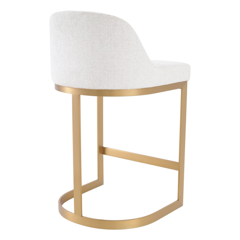 Condos Upholstered Stool with Metal Frame, Lyssa Off White, Counter Stool (26.77" Seat Height)