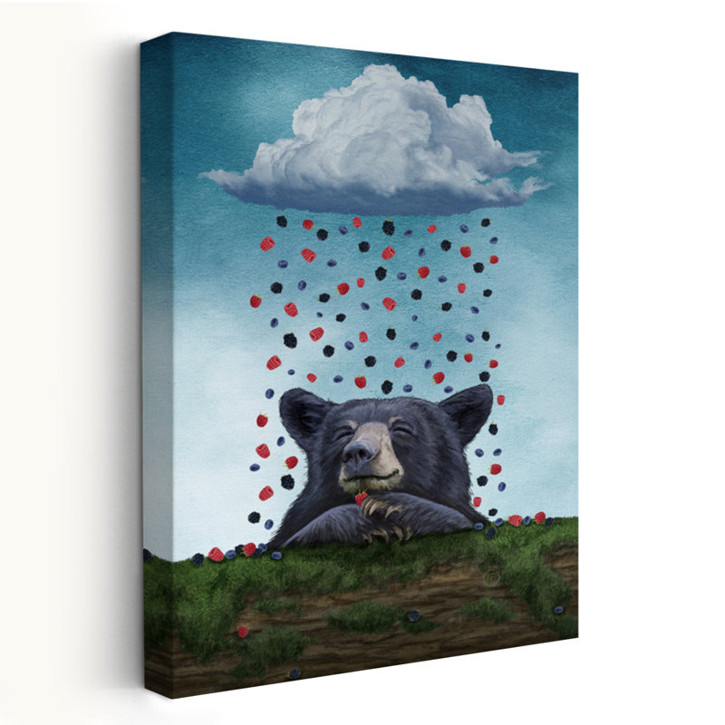 A Bear Dream - Animaux, fantaisie urbaine, pop surréalisme, ours, H 48 po x l 32 po