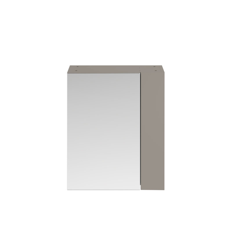 600 mm W 715 mm H Surface Mirrored Bathroom Cabinets 1 Adjustable Shelves with Mirror, Natural Oak