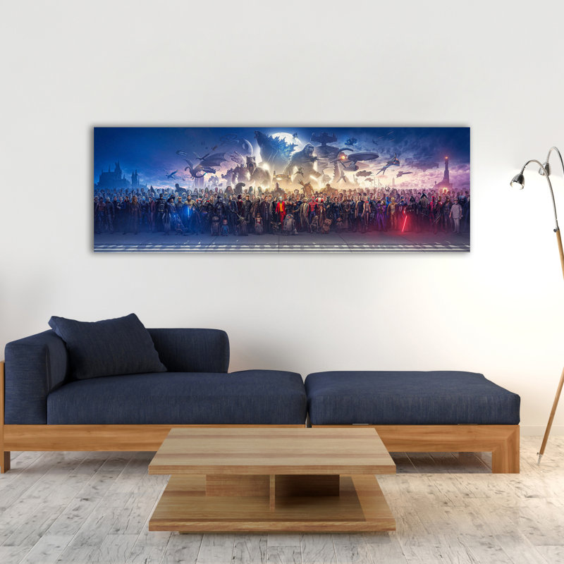 Tous les personnages de films, affiche, art mural sur toile, affiche Star Wars, autocollant Godzilla, Papier