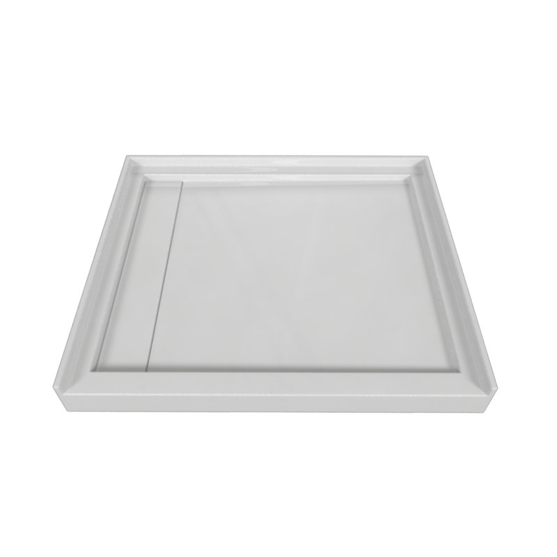 Signature 48'' W 42'' D Rectangular Single Shower Base, Left, White