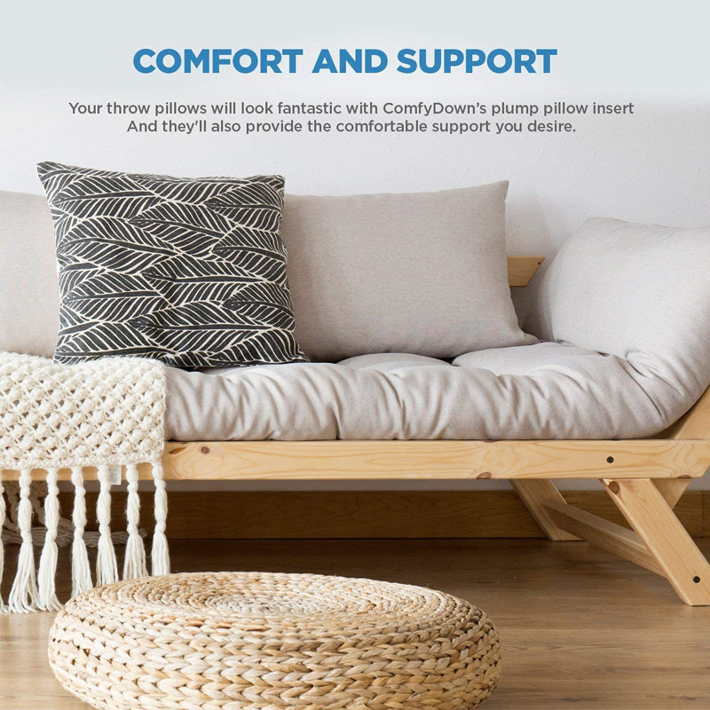 32" Round White Cotton Feather Down Pillow Insert