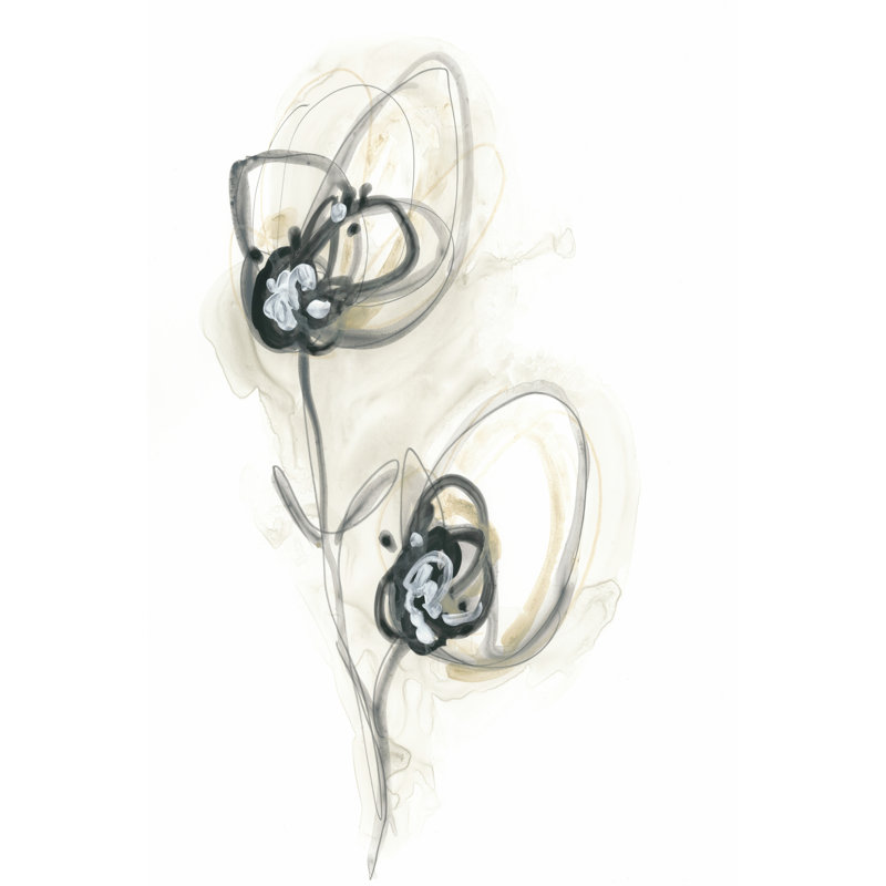 Monochrome Floral Study IX - Wrapped Canvas Painting, 91cm H x 61cm W