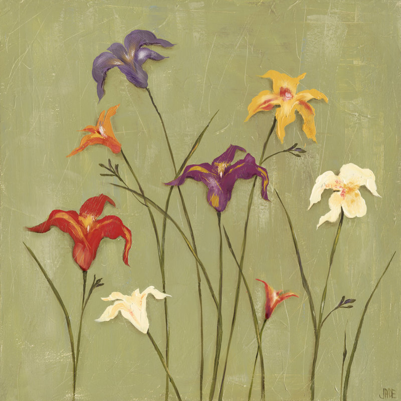 Jeweled Lilies II by Jade Reynolds - Wrapped Canvas Painting, 30cm H x 30cm W