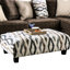Repose-pieds rembourré de style contemporain avec pieds en bloc de microfibre doux imprimés