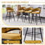 Ensemble de 2 tabourets de bar en velours jaune, hauteur de comptoir moderne avec pieds en fer noir | Idée de cadeau-2024834041