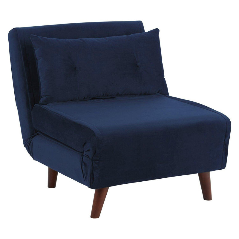 Trahan 1 Seater Fold Out Sofa Bed, Blue, 80cm H x 75cm W x 86.5cm D