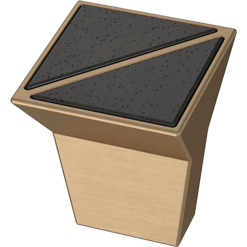 (5 Pack) 1 inch Modern Prism Knob Smoke with Champagne Bronze