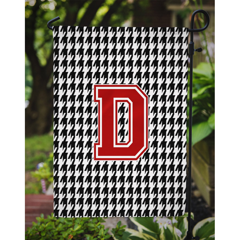 Drapeau de jardin à motif recto-verso noir Houndstooth, D