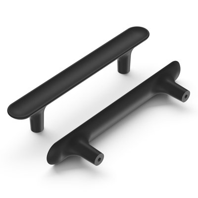 Maven Collection Handle Pull - 3-3/4" Center to Center Cabinet Pull Matte Black - Mid-century Modern Hardware for Drawers & Cabinets (Set of 10)