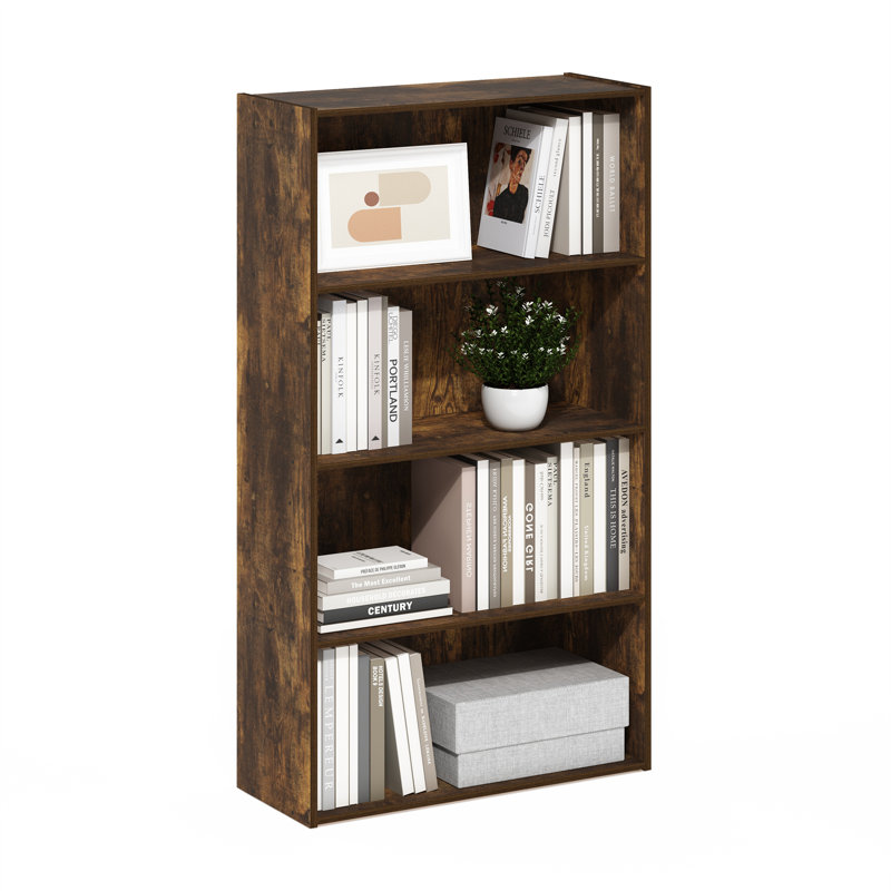 Cannice Bookcase, (5 Shelves) 52.1" H x 12" W x 9.3" D, Amber Pine
